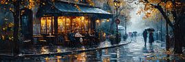 Paris Art | Rainy Evening Tales by Abstract Painting