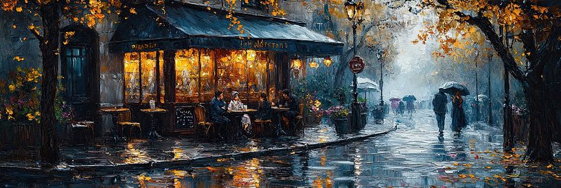 Paris Art | Rainy Evening Tales by Abstract Painting