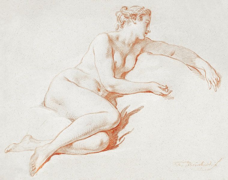 Liegender weiblicher Akt, François Boucher (1750 - 1760) von Atelier Liesjes