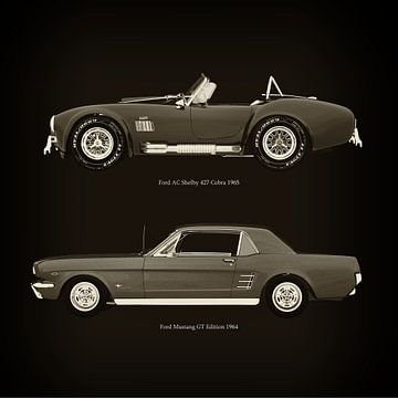 Ford AC Shelby 427 Cobra 1965 et Ford Mustang GT Edition 1964 sur Jan Keteleer