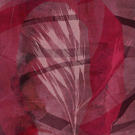 Abstrait botanique moderne. Herbe en rose foncé sur Dina Dankers