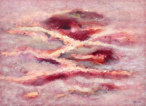 Abstract in oudroze en aardetinten