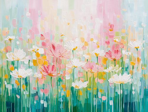 Fleurs abstraites aux couleurs pastel