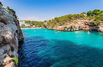 Idyllic view of Cala Santanyi beach bay on Majorca, Spain Balearic islands by Alex Winter