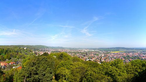 Uitzicht op Blankenburg in het Harzgebergte