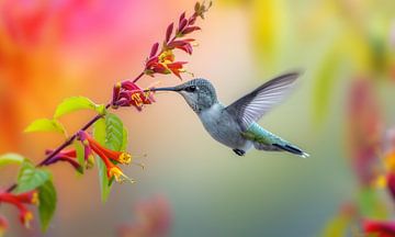 Colibri dans la douceur colorée de l'été sur Color Square