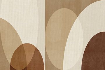 Scandinavische moderne kunst in bruine kleuren op linnen van Dina Dankers