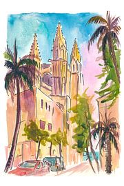 Placa de la Reina Palma Mallorca and La Seu Cathedral by Markus Bleichner