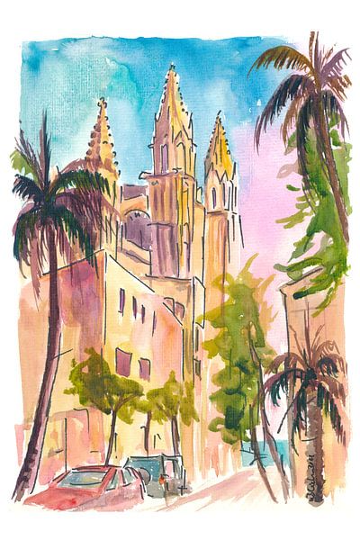 Placa de la Reina Palma Mallorca and La Seu Cathedral by Markus Bleichner