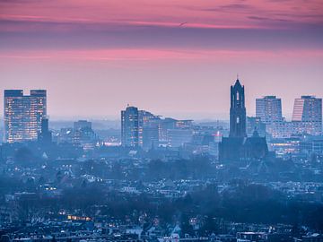 Zonsondergang Skyline Utrecht van Mart Gombert
