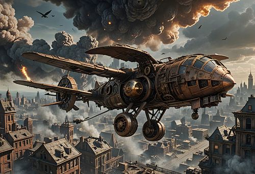 vliegtuig, vliegtuig, steampunk
