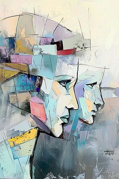 Abstract Gezicht | Abstract Schilderij van Mannen van Kunst Kriebels