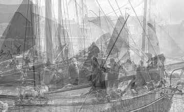 zwart wit foto klassieke schepen. van Johan Kalthof