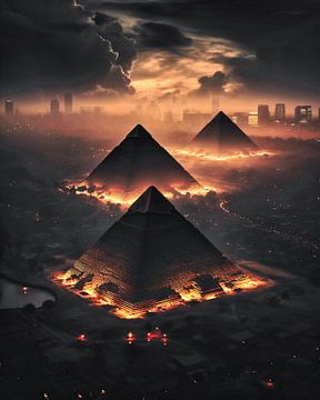 Piramides van Gizeh van fernlichtsicht