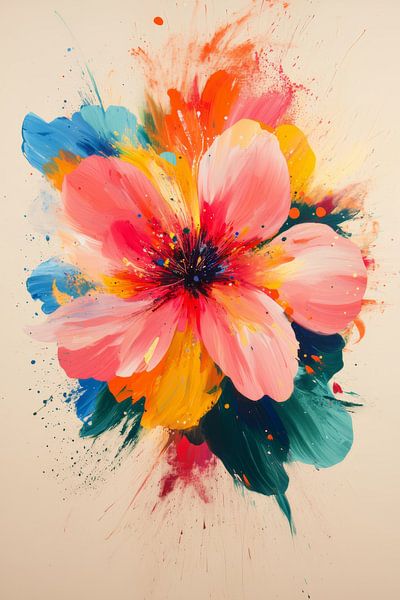 Power of Colour Explosion Flower in Abstraction by Eva Lee