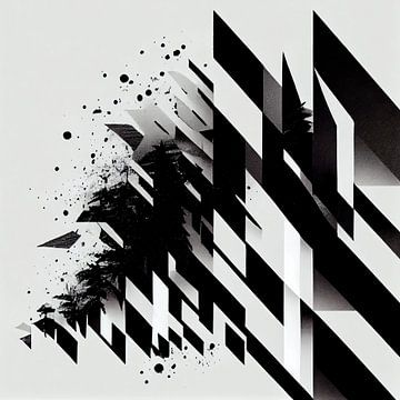 Abstrakte Szene in Schwarz und Weiß von Maarten Knops