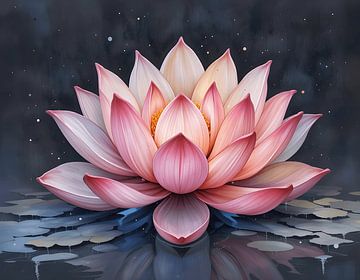 Serene roze lotus van Artistic