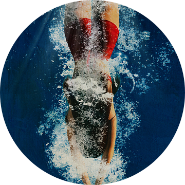 Meisje duikt in het water van Jan Keteleer