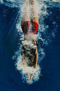 Meisje duikt in het water van Jan Keteleer