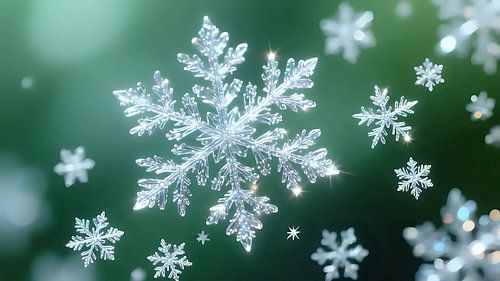 Glinsterende ijsdeeltjes