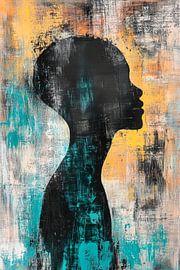 Silhouette in kräftigen Farben von Poster Art Shop