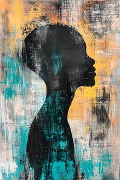 Silhouette in kräftigen Farben von Poster Art Shop