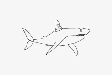 Hai Line Art von Walljar