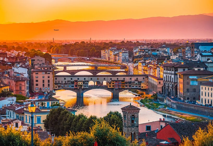 Zonsondergang in Florence van Mustafa Kurnaz