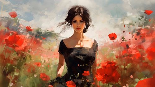 Spaziergang durch ein Blumenfeld