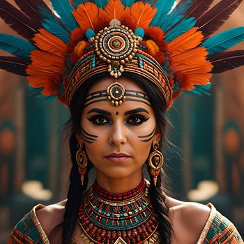Schöne aztekische Frau Porträt