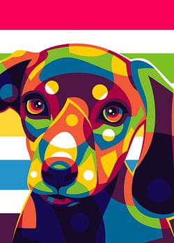 Little Puppy in Pop Art Style