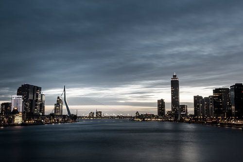 Skyline Rotterdam at nightfall