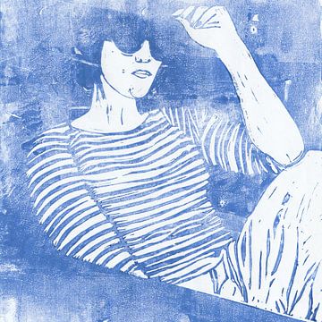 bleu paix en rayures