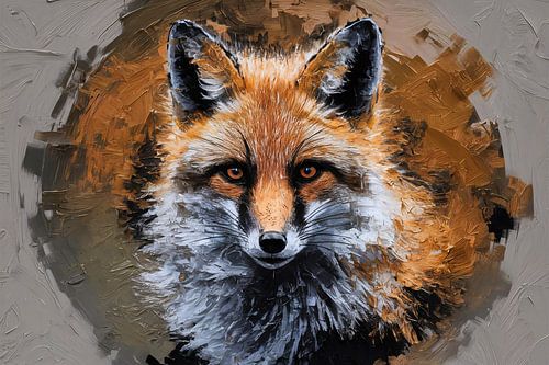 Abstract portret van een vos