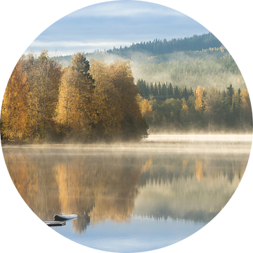 Herfstkleuren aan een Zweeds meer van Mindy Molein