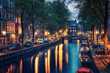 Amsterdam am Abend von Manjik Pictures