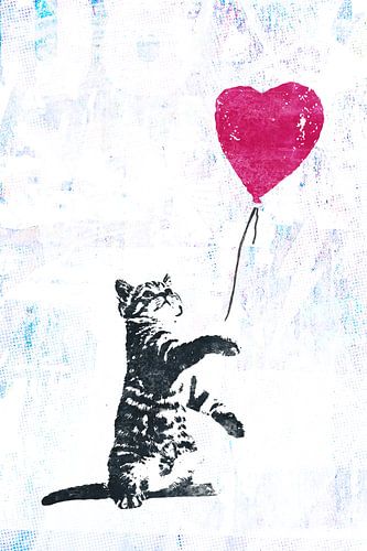Kat met ballon - Banksy parodie