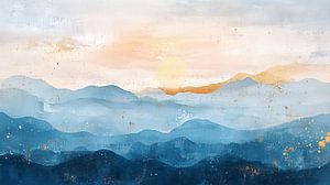 Bergen | Creme Sonne Blaue Berge