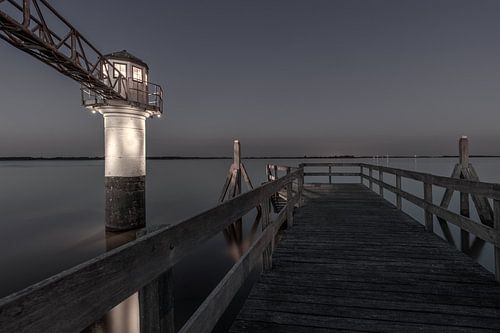 Vuurtoren Oostmahorn in Zwart/wit