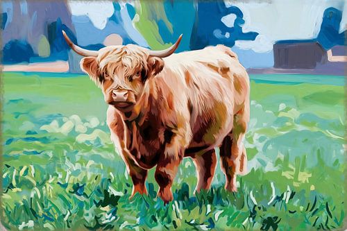 Highlander écossais au pâturage