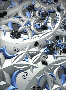 abstrakt in grau schwarz und blau
