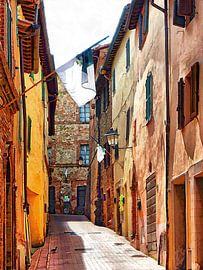 En regardant vers le haut Via Marconi Paciano sur Dorothy Berry-Lound