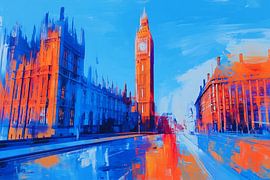 London in Blau und Orange von ARTemberaubend