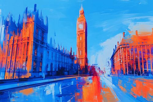 Londen in blauw en oranje van ARTemberaubend