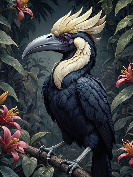 Botanical bird collection - Malabar by Wall Art Wonderland