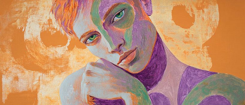 Play of colours of a thoughtful figure by Poster Art Shop