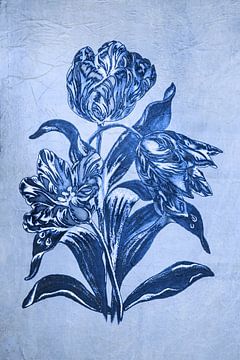 Tulip in Delft blue. by Alie Ekkelenkamp