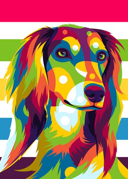 Portrait de chien Saluki dans le style Pop Art par Lintang Wicaksono