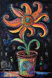 Blume mit bunten Blättern