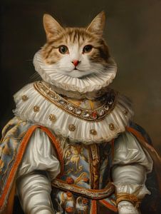 Katze in mittelalterlicher Kleidung